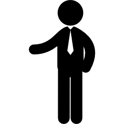 Businessman pointing to his right icon