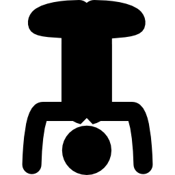 Inverted yoga posture of a man with flexed legs icon