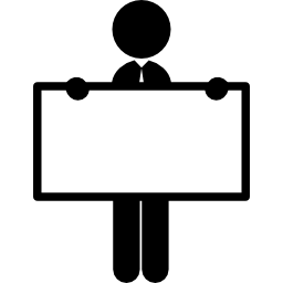 Man holding white board icon