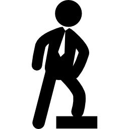 Businessman ascending one step icon