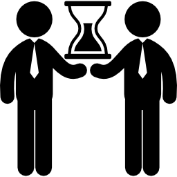 Деловое время для двух бизнесменов иконка