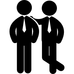 Two standing businessmen side by side icon