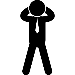 Frontal standing business man posture icon