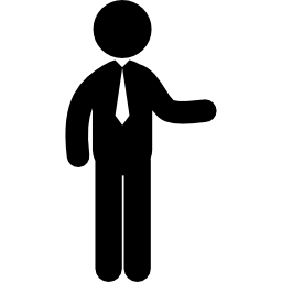 Business man pointing to his left icon