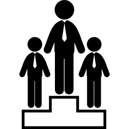 tres hombres en el podio icono