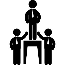 Businessmen hierarchy with a leader icon