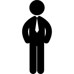 Standing business man with tie icon