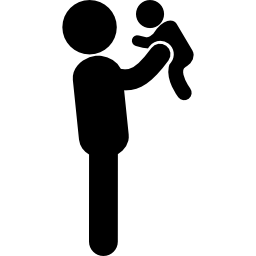 padre levantando a su bebé icono