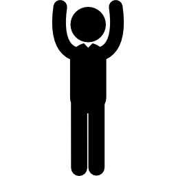 Man silhouette with raised arms icon