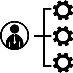 gráfico de recursos empresariales de un hombre de negocios icono