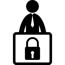 Man with a lock padlock signal icon