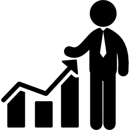 Восходящая графика бизнесмена иконка