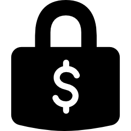 strumento bloccato per la sicurezza del denaro icona