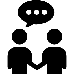 Businessmen trading communication icon