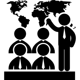 학생들에게 세계에 대해 가르치는 교수 icon