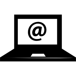 e-mailsymbool op laptopscherm icoon
