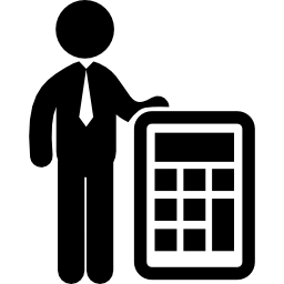 Man with calculator icon