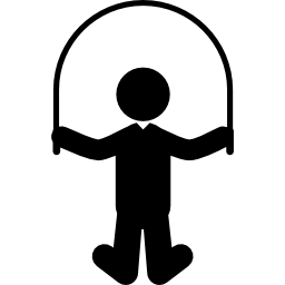 Boy jumping rope icon