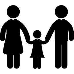 volwassenen paar met een kind icoon