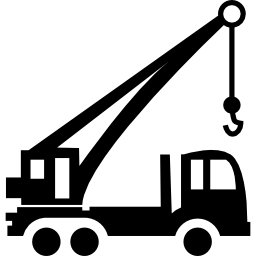 bautransportwerkzeug mit kran icon