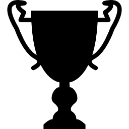 coppa trofeo grande forma nera icona