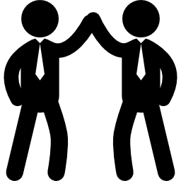 high five tussen twee zakenlieden icoon