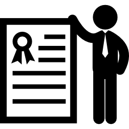 homme avec certificat Icône