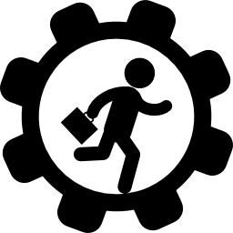 Businessman running in a wheel icon