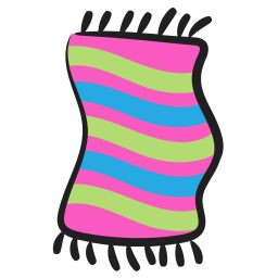 Beach towel icon