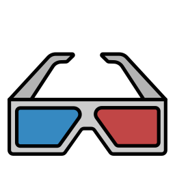 occhiali 3d icona
