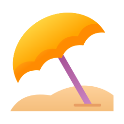 Beach umbrella icon