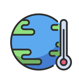 il riscaldamento globale icona