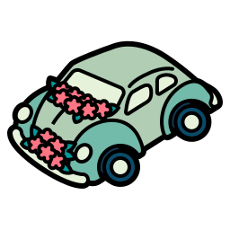 Wedding car icon