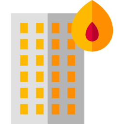 Burning building icon