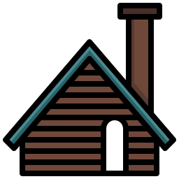 cabana de madeira Ícone