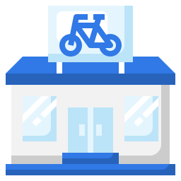 tienda de bicicletas icono