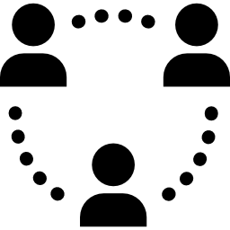 triangle de connexions de personnes Icône