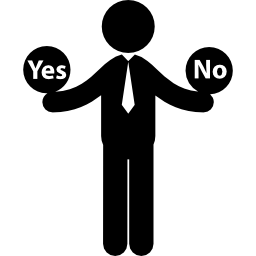 「はい」か「いいえ」の 2 つの選択肢を持つ男性 icon