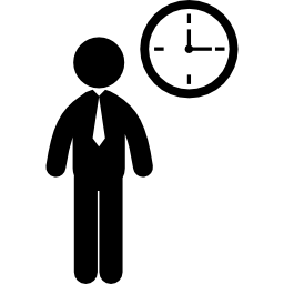 uomo d'affari e orologio icona