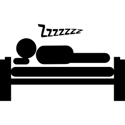 hombre durmiendo en la cama icono