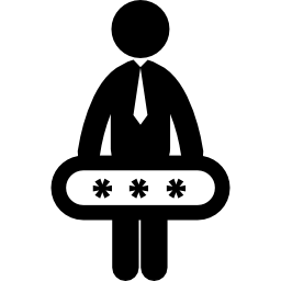 Businessman with password icon