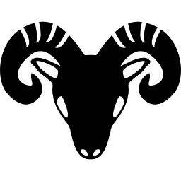 símbolo del zodíaco aries de cabeza de cabra frontal icono