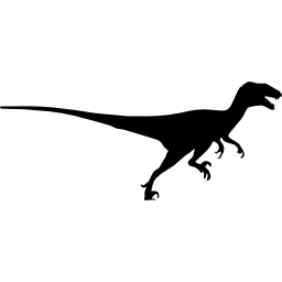 vista lateral de silueta de dinosaurio deinonychus icono