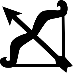 símbolo de arco y flecha de sagitario icono