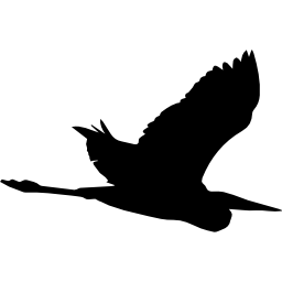 Bird heron flying shape icon