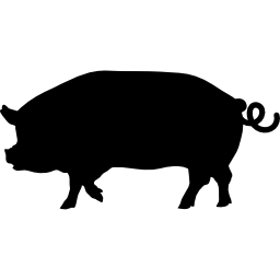 silueta de vista lateral de cerdo icono