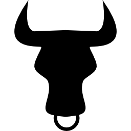Taurus zodiac symbol of bull head front icon