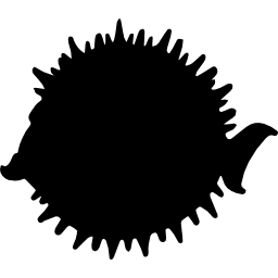 forma lateral de pez globo icono