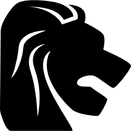 lew zodiakalny symbol głowy lwa z boku ikona