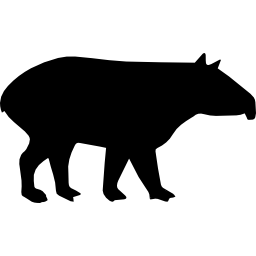 forme de mammifère tapir de côté Icône